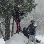 EBF NatureClub SnowFun Kids playing in snow at Edwin B. Forsyth NWR, NJ